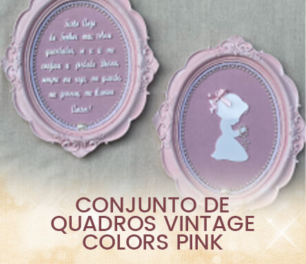 CONJUNTO DE QUADROS VINTAGE COLORS PINK